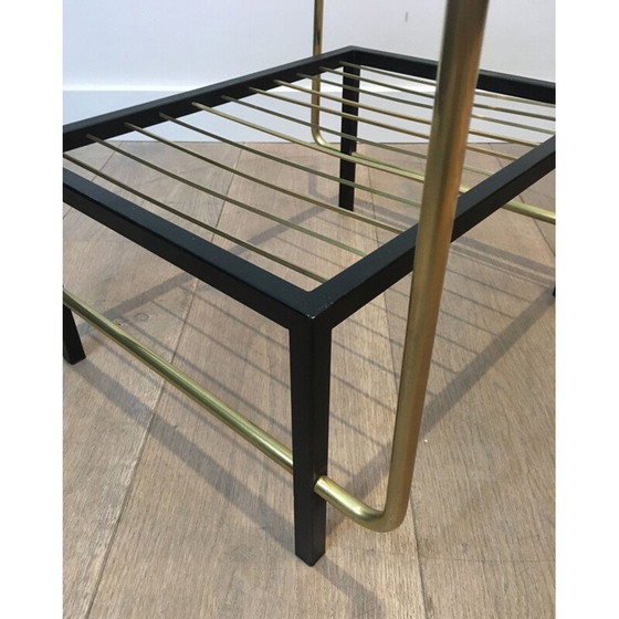 Image 1 of Table basse vintage en verre et laiton par Mathieu Matégot, 1950