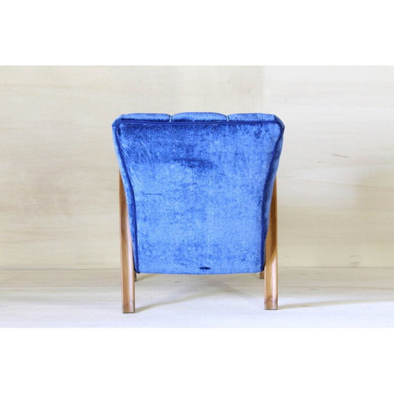 Image 1 of 1x Fauteuil Art Déco en velours art déco années 40