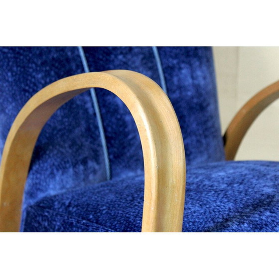 Image 1 of 1x Fauteuil Art Déco en velours art déco années 40