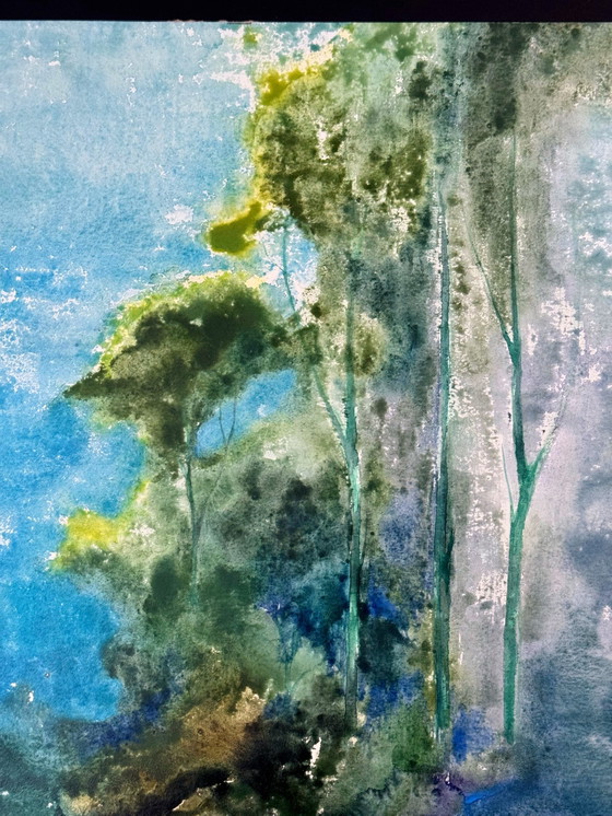 Image 1 of Paysage en aquarelle (1970) - Eugene Eechaut (1928-2019)