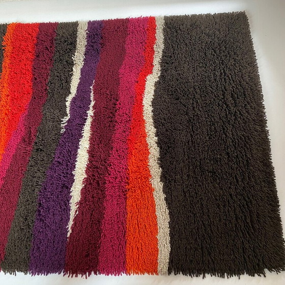 Image 1 of Tapis vintage à rayures colorées Desso, Pays-Bas 1970