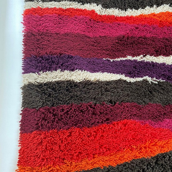 Image 1 of Tapis vintage à rayures colorées Desso, Pays-Bas 1970