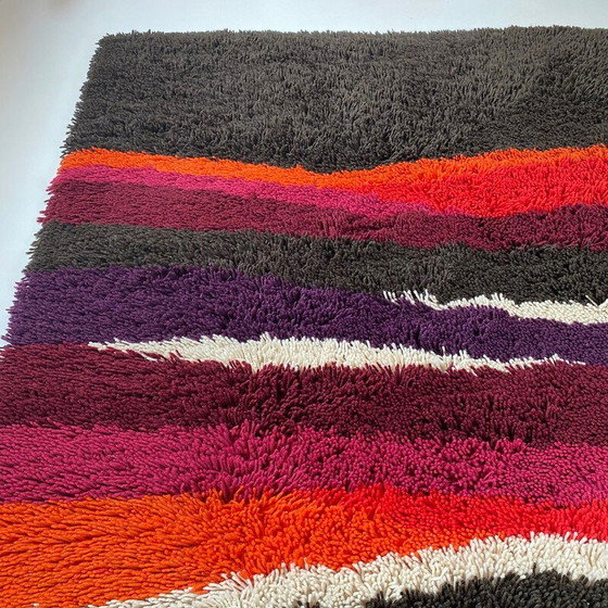 Image 1 of Tapis vintage à rayures colorées Desso, Pays-Bas 1970