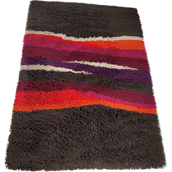 Image 1 of Tapis vintage à rayures colorées Desso, Pays-Bas 1970