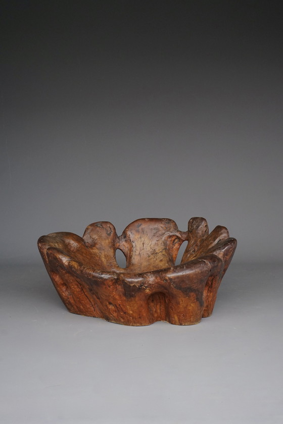 Image 1 of Chaise en bois massif sculpté, 1970