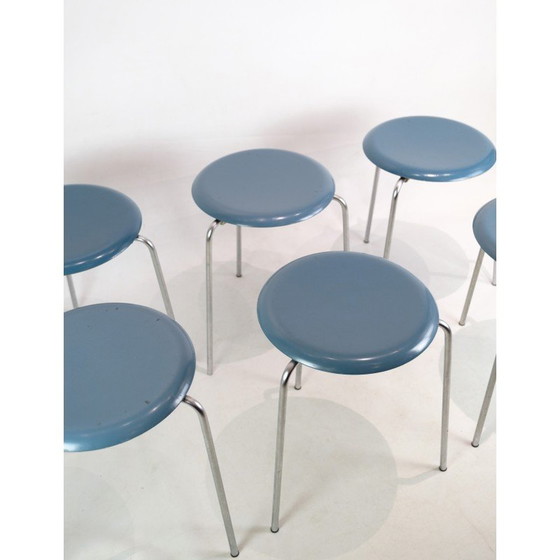 Image 1 of Ensemble de 6 tabourets vintage Dot modèle 3170 par Arne Jacobsen pour Fritz Hansen, 1974