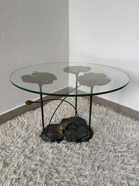 Image 1 of Table Basse Nénuphars Bronze Vintage