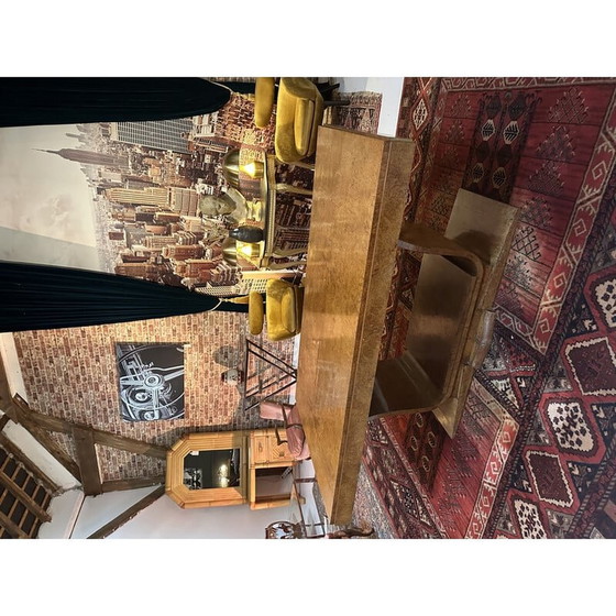 Image 1 of Table vintage avec rallonges sur base lyre