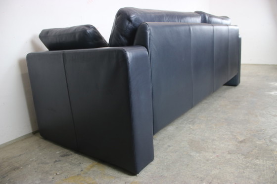 Image 1 of Cor Conseta Canapé trois places Designer en cuir véritable bleu foncé Canapé