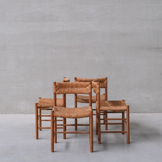 Image 1 of Ensemble de 4 chaises vintage par Charlotte Perriand pour Robert Sentou, France 1870