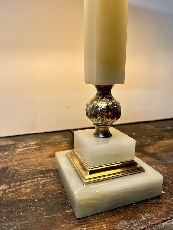 Image 1 of Lampe à poser vintage Mid Century en onyx