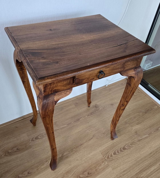 Image 1 of Table de jeu Biedermeier avec tiroir