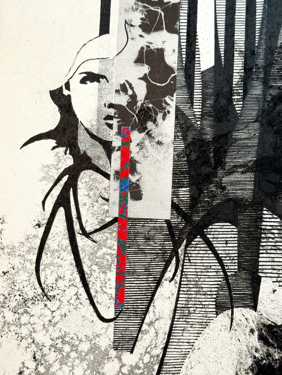 Image 1 of Un ensemble de 2 œuvres d'art avec des éléments de collage - Eugene Eechaut (1928-2019)