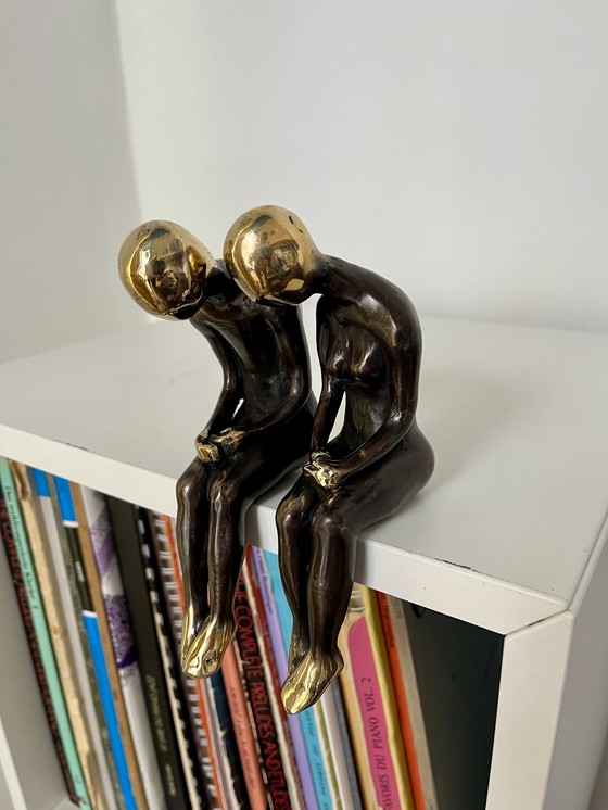 Image 1 of Sculpture En Bronze Couple Assis