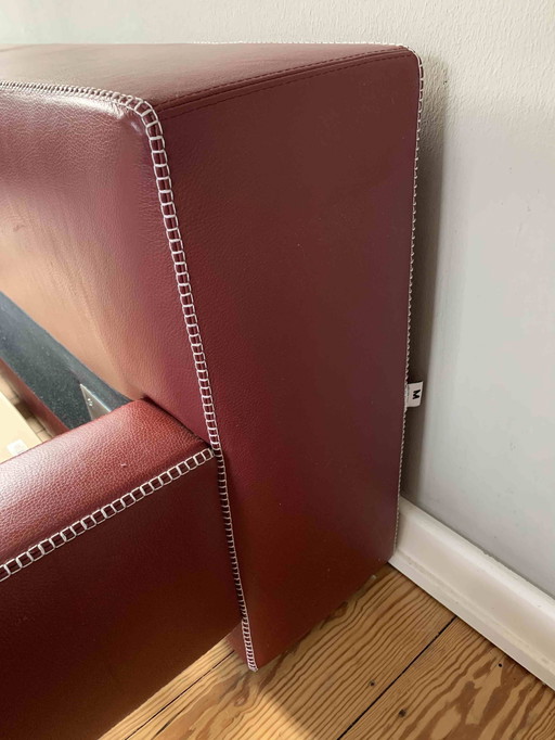 Möller Design - Lit double "Brian" avec pouf & 2 sommiers à lattes