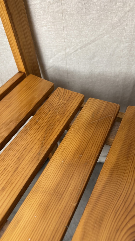 Image 1 of 4X Chaise vintage en pin laqué