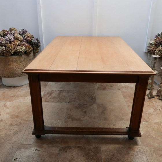 Image 1 of Table de réfectoire vintage en chêne anglais, 1920