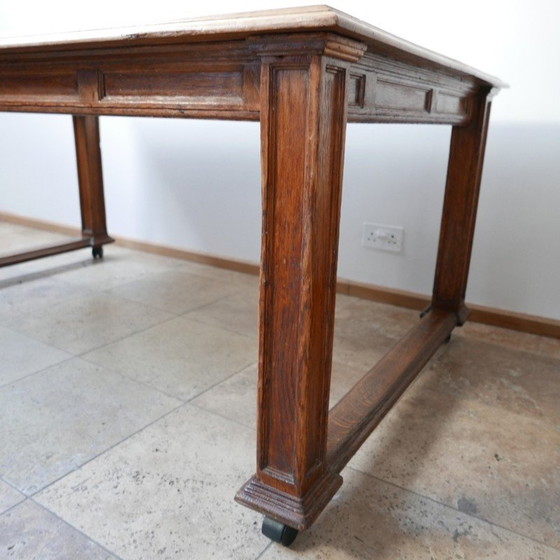 Image 1 of Table de réfectoire vintage en chêne anglais, 1920