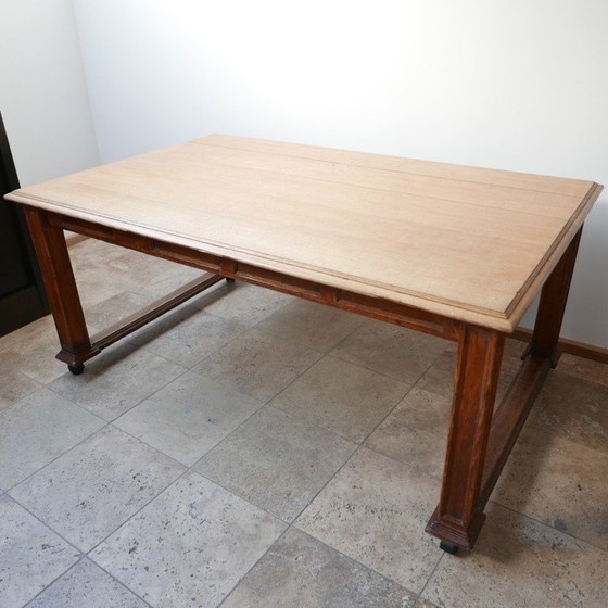 Image 1 of Table de réfectoire vintage en chêne anglais, 1920