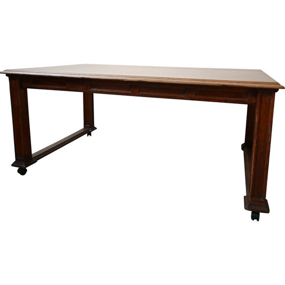 Image 1 of Table de réfectoire vintage en chêne anglais, 1920