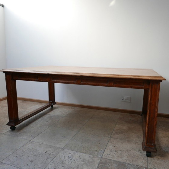 Image 1 of Table de réfectoire vintage en chêne anglais, 1920