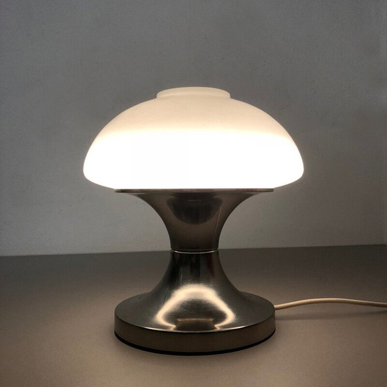 Image 1 of Lampe de table Sputnik en forme de champignon avec abat-jour opale Italie 1970