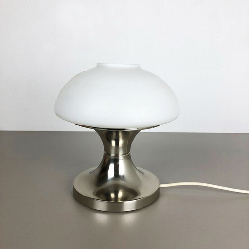 Lampe de table Sputnik en forme de champignon avec abat-jour opale Italie 1970