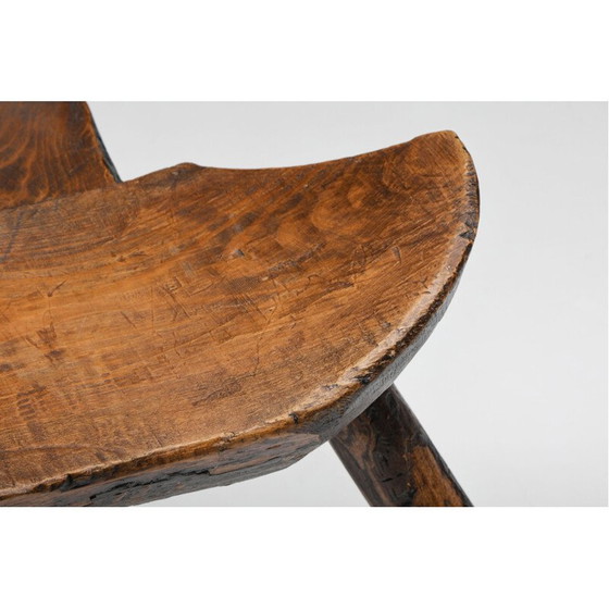 Image 1 of Tabouret tripode rustique Wabi Sabi, 1940s