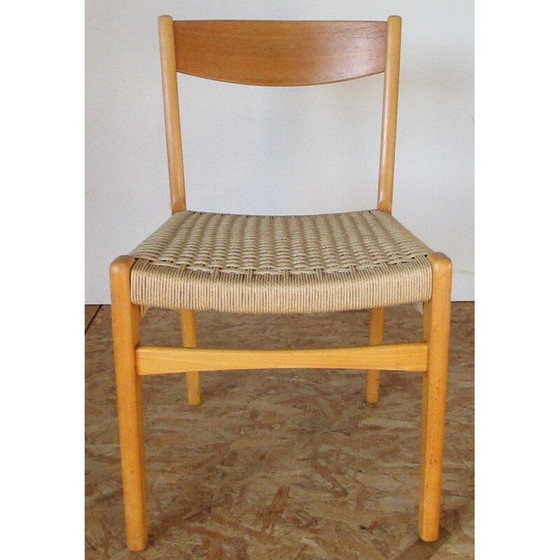 Image 1 of Ensemble de 4 chaises vintage en hêtre, Suède