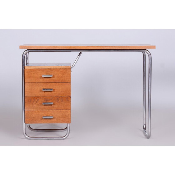 Image 1 of Bureau Bauhaus vintage en bois de chêne par Robert Slezak, années 1930