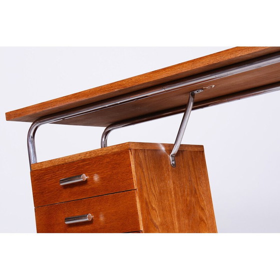 Image 1 of Bureau Bauhaus vintage en bois de chêne par Robert Slezak, années 1930