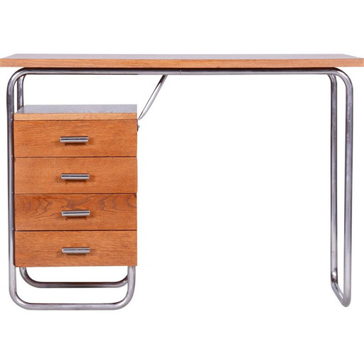Bureau Bauhaus vintage en bois de chêne par Robert Slezak, années 1930