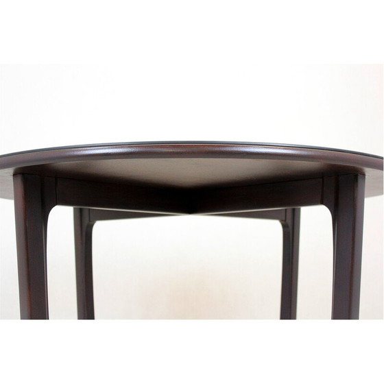 Image 1 of Table basse ronde en bois vintage, Tchécoslovaquie 1970