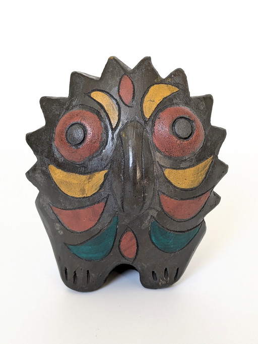 1970S Poterie mexicaine Hibou | Barro Negro Oaxaca | Midcentury