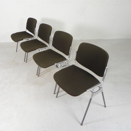 Ensemble de 4 chaises Castelli Dsc Axis 106 par Giancarlo Piretti, années 1960