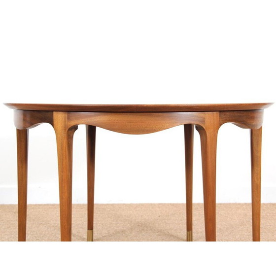 Image 1 of Table basse scandinave vintage en noyer par Ole Wanscher pour Andreas Jeppe Iversen, 1950