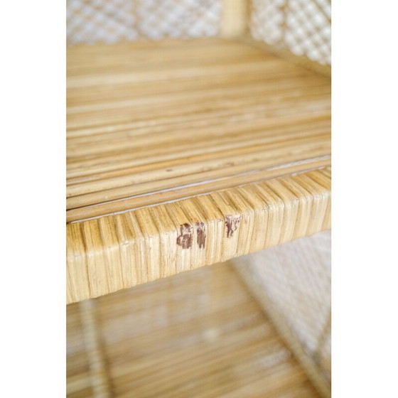 Image 1 of Etagère vintage en osier à 4 niveaux, 1970