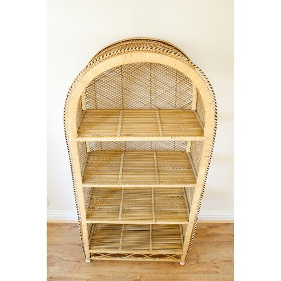 Image 1 of Etagère vintage en osier à 4 niveaux, 1970