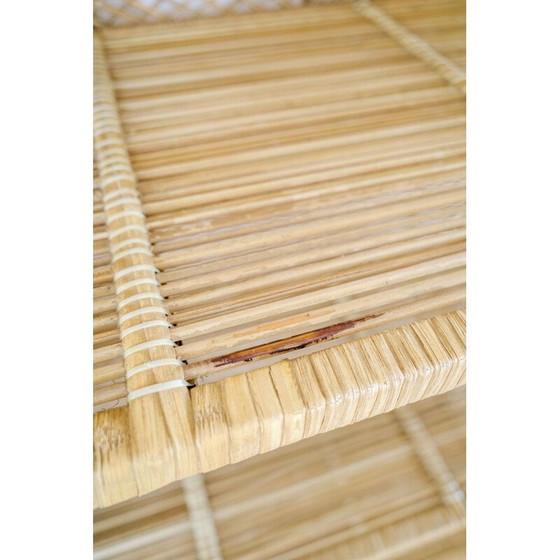 Image 1 of Etagère vintage en osier à 4 niveaux, 1970