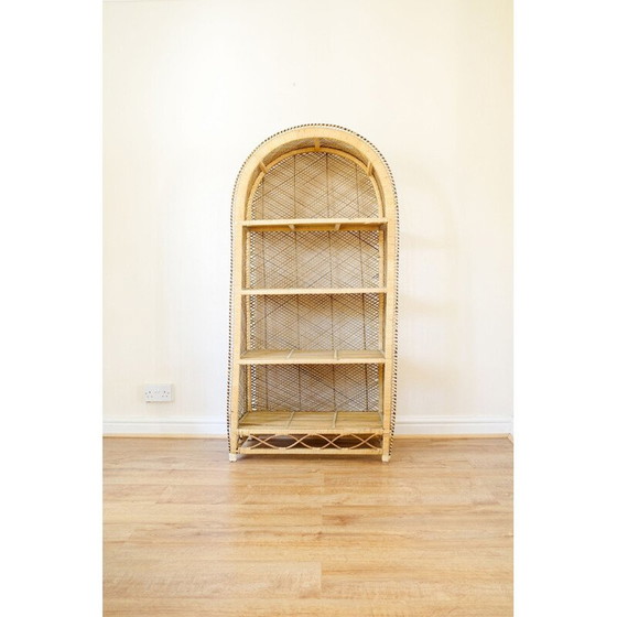 Image 1 of Etagère vintage en osier à 4 niveaux, 1970