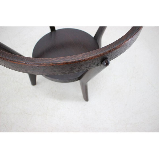 Image 1 of Table basse vintage en chêne et verre par Karel Koelka et Antonin Kropàek, Tchécoslovaquie 1960