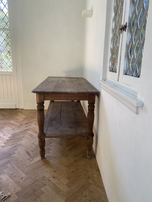 Table d'orangerie ancienne en chêne