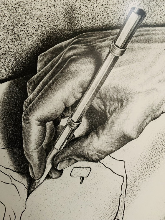 Image 1 of M.C. Escher : "Les mains, 1948". Signé dans la plaque.