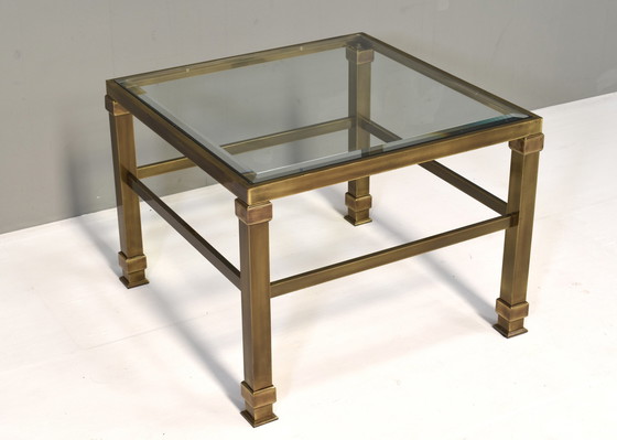 Image 1 of Table basse en laiton et verre de style régence hollywoodienne - France, vers 1960-70