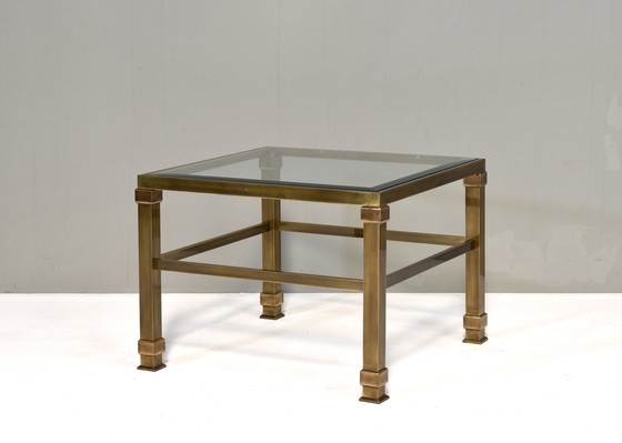 Image 1 of Table basse en laiton et verre de style régence hollywoodienne - France, vers 1960-70