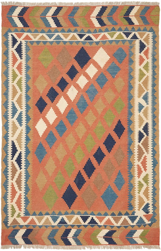 Kilim Fars Kashgaï -Tissé à la main-Utilisé 246 X 160 cm No. 448956