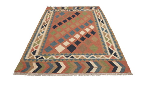 Kilim Fars Kashgaï -Tissé à la main-Utilisé 246 X 160 cm No. 448956