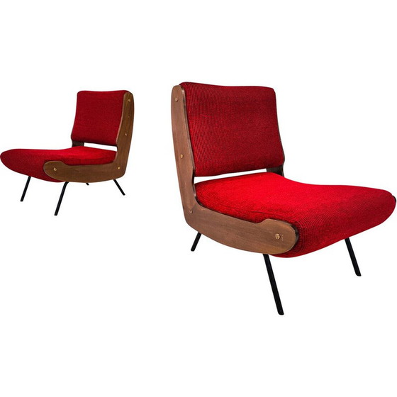 Image 1 of Paire de fauteuils Mid Century 836 par Gianfranco Frattini pour Cassina, Italie années 1950