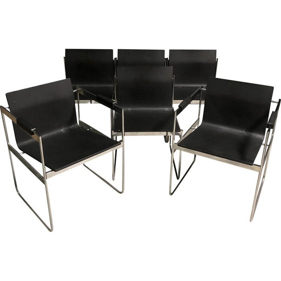 Image 1 of Chaises de salle à manger vintage minimaliste en bois courbé, 1980