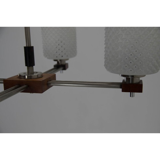 Image 1 of Lustre à 4 flammes du milieu du siècle, Tchécoslovaquie, années 1950